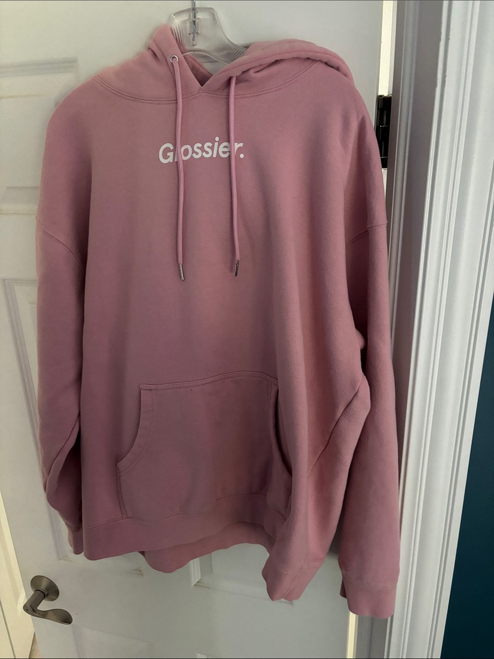 Glossier Dusty Pink Crewneck Hoodie